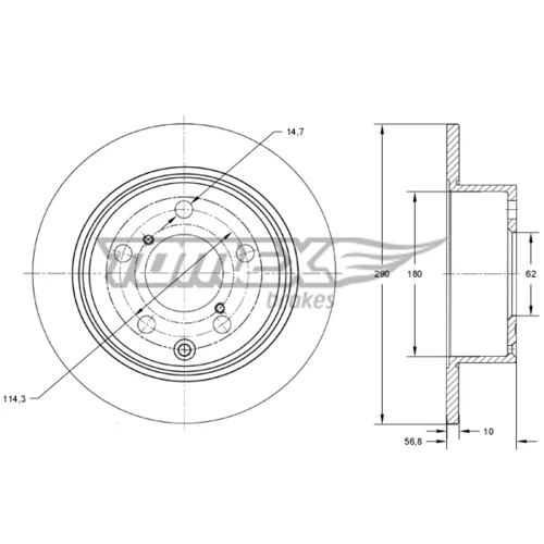 Brzdový kotúč TOMEX Brakes TX 73-24