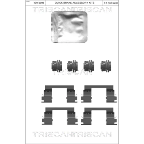 Sada príslušenstva obloženia kotúčovej brzdy TRISCAN 8105 241627