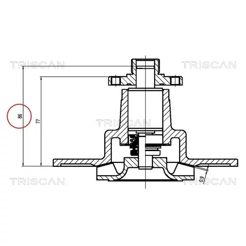 Vodné čerpadlo, chladenie motora 8600 16062 /TRISCAN/ - obr. 1