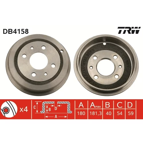 Brzdový bubon TRW DB4158