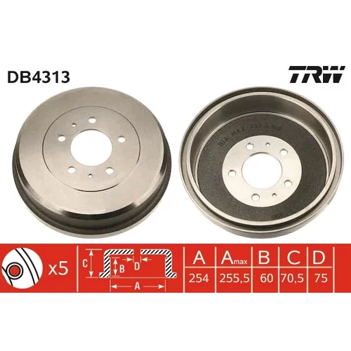Brzdový bubon TRW DB4313