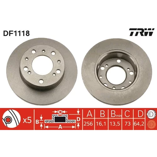 Brzdový kotúč TRW DF1118