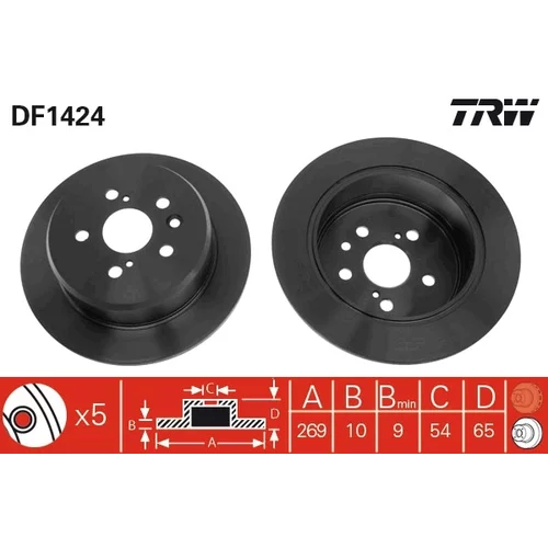 Brzdový kotúč TRW DF1424
