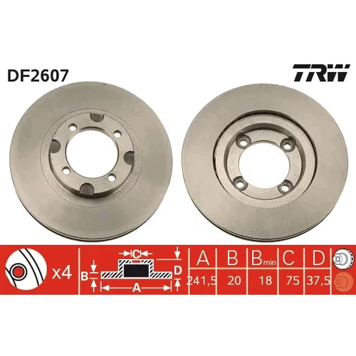 Brzdový kotúč DF2607 /TRW/