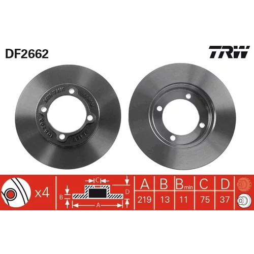 Brzdový kotúč TRW DF2662