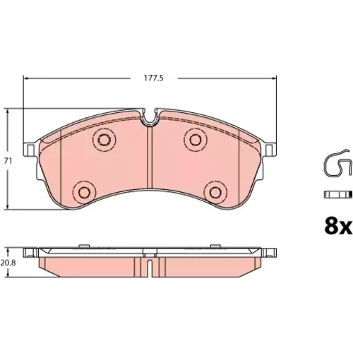 Sada brzdových platničiek kotúčovej brzdy TRW GDB2347