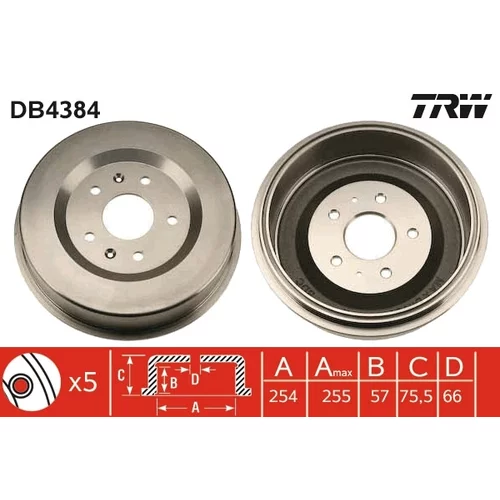 Brzdový bubon TRW DB4384