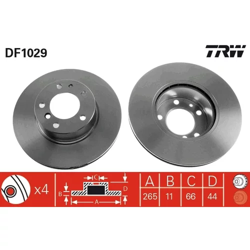 Brzdový kotúč TRW DF1029