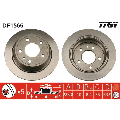 Brzdový kotúč TRW DF1566