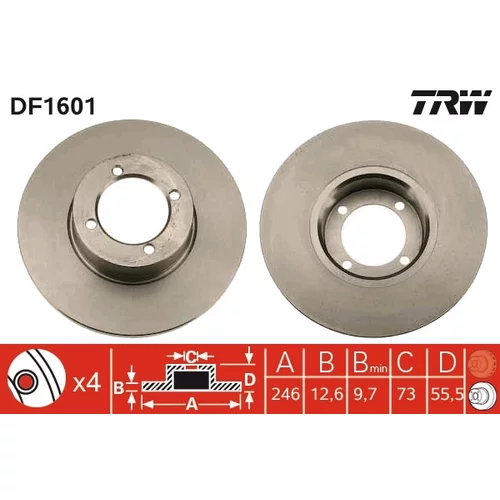 Brzdový kotúč DF1601 /TRW/