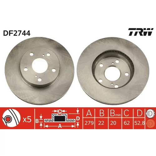 Brzdový kotúč TRW DF2744