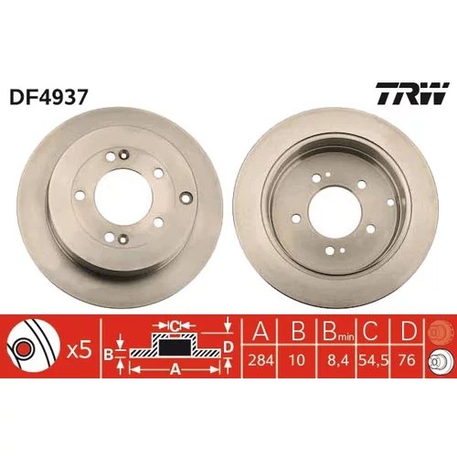 Brzdový kotúč DF4937 /TRW/
