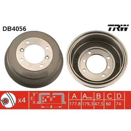 Brzdový bubon TRW DB4056