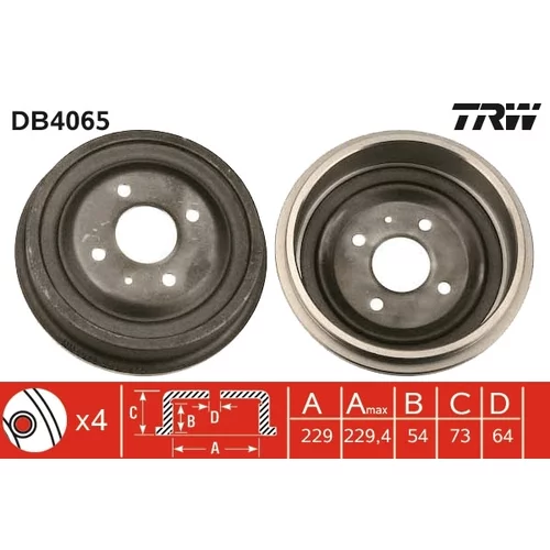 Brzdový bubon TRW DB4065