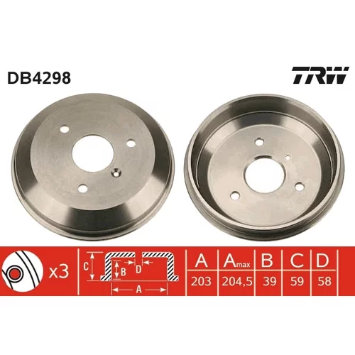 Brzdový bubon TRW DB4298