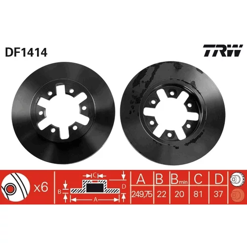 Brzdový kotúč TRW DF1414