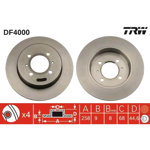 Brzdový kotúč TRW DF4000