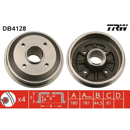 Brzdový bubon TRW DB4128