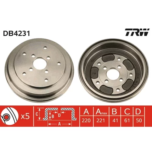 Brzdový bubon TRW DB4231