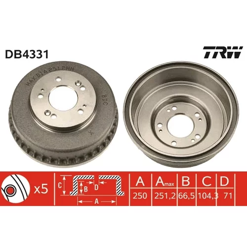 Brzdový bubon TRW DB4331
