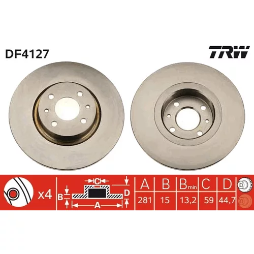 Brzdový kotúč DF4127 /TRW/