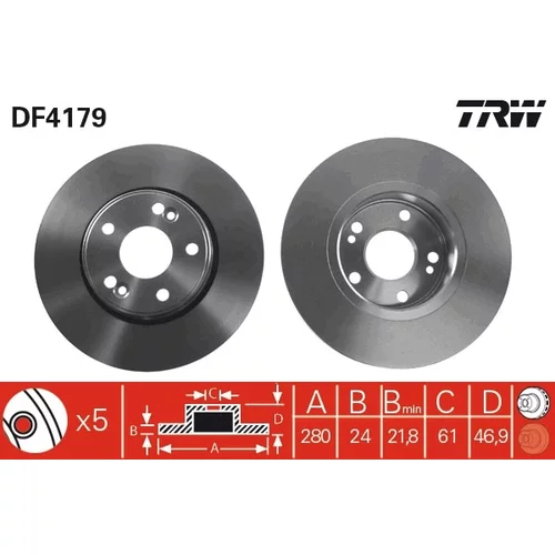 Brzdový kotúč TRW DF4179
