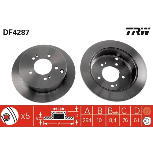 Brzdový kotúč TRW DF4287