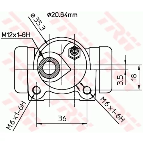 Brzdový valček kolesa BWF166 /TRW/ - obr. 1