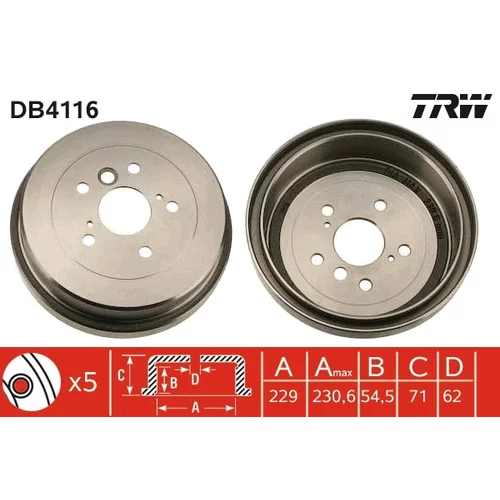 Brzdový bubon TRW DB4116