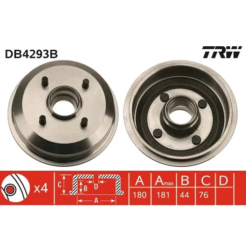 Brzdový bubon TRW DB4293B