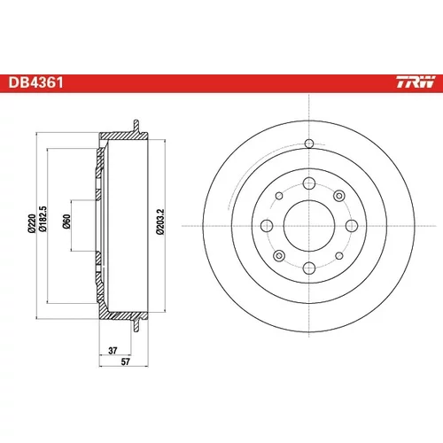 Brzdový bubon DB4361 /TRW/ - obr. 1