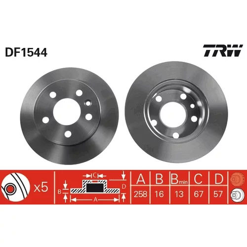 Brzdový kotúč TRW DF1544