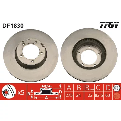 Brzdový kotúč TRW DF1830