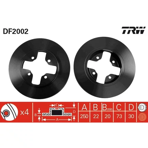 Brzdový kotúč TRW DF2002