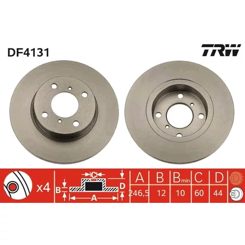 Brzdový kotúč TRW DF4131