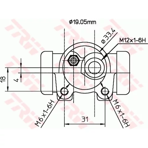 Brzdový valček kolesa BWD129 /TRW/ - obr. 1