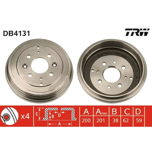 Brzdový bubon TRW DB4131