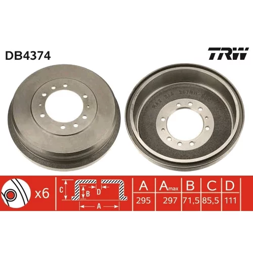 Brzdový bubon TRW DB4374