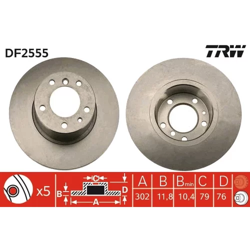 Brzdový kotúč DF2555 /TRW/