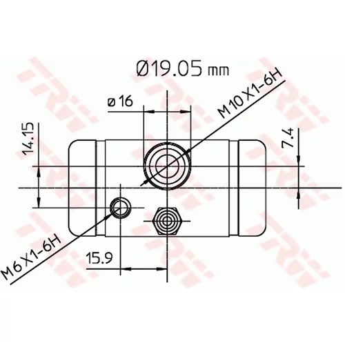 Brzdový valček kolesa BWD291 /TRW/ - obr. 1