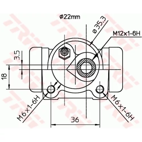 Brzdový valček kolesa BWH186 /TRW/ - obr. 1