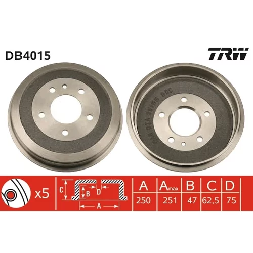 Brzdový bubon TRW DB4015