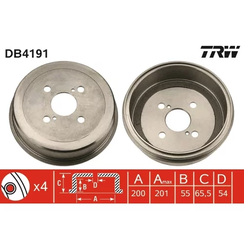 Brzdový bubon TRW DB4191