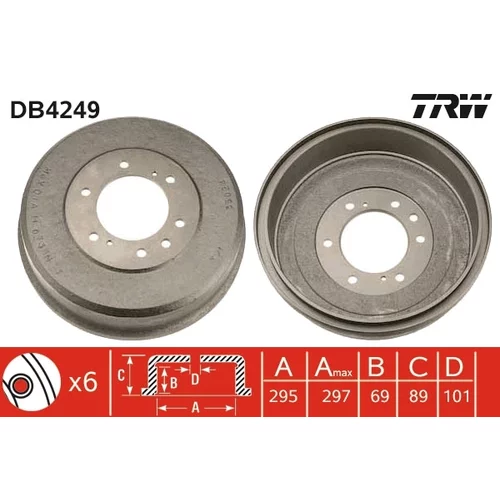 Brzdový bubon TRW DB4249