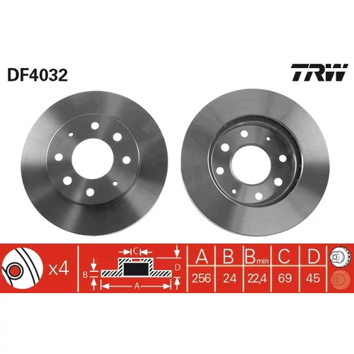 Brzdový kotúč TRW DF4032