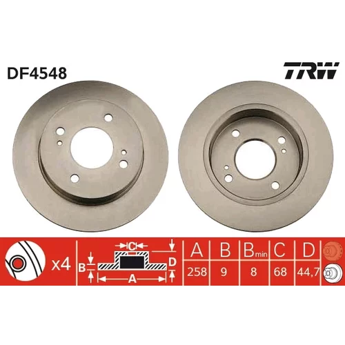 Brzdový kotúč TRW DF4548