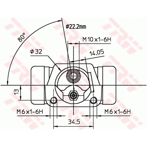 Brzdový valček kolesa BWH231 /TRW/ - obr. 1