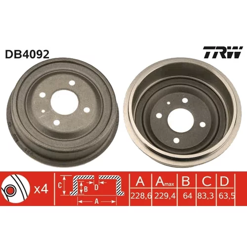 Brzdový bubon TRW DB4092