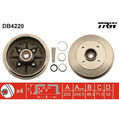 Brzdový bubon DB4220 /TRW/ - obr. 1