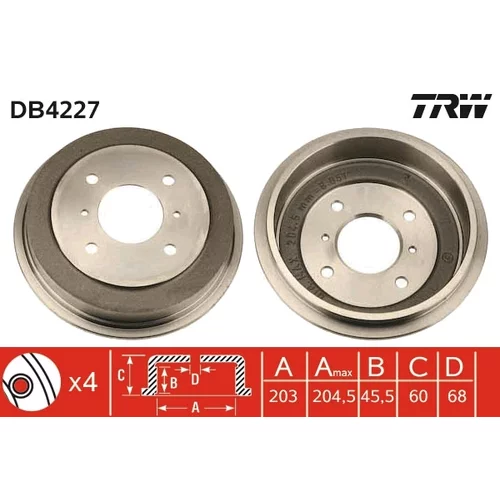 Brzdový bubon TRW DB4227
